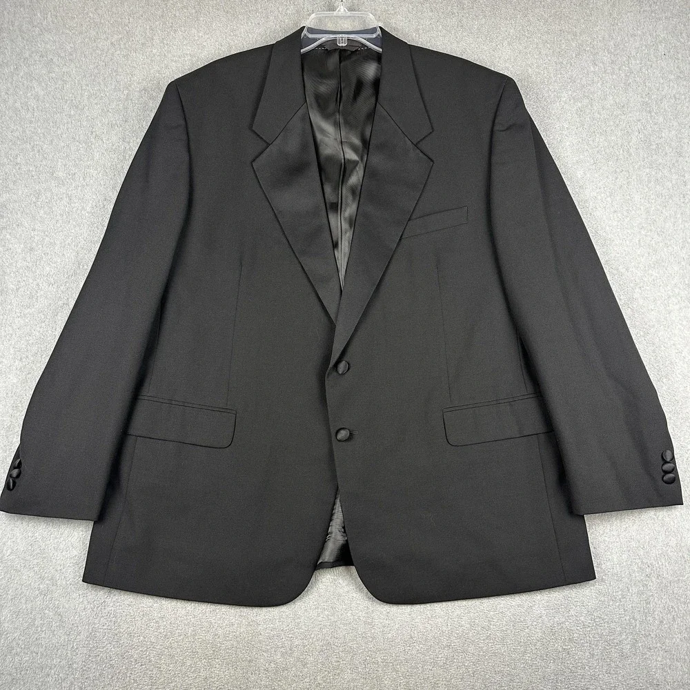 Buona Sera Tuxedo Suit Jacket Mens 50R Black Wool Notch Dinner Classic Formal